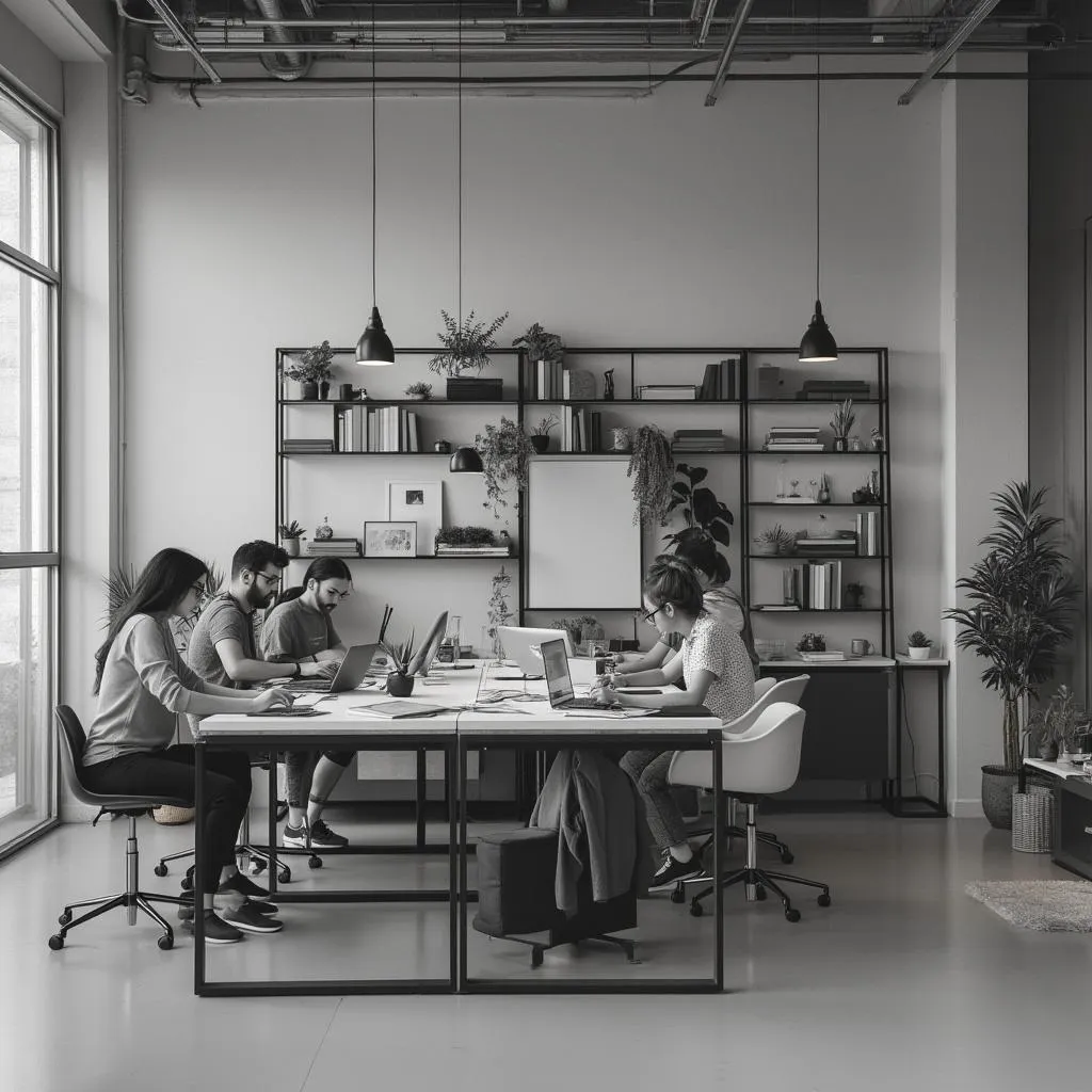 Tým CHEMA při práci na designovém projektu